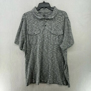 R&R Golf Shirt Men’s Sz 2XL Gray Heathered The Iconic Polo Button Pockets Casual